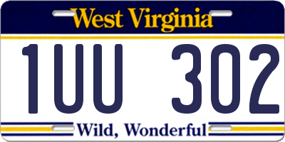 WV license plate 1UU302