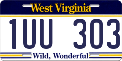 WV license plate 1UU303