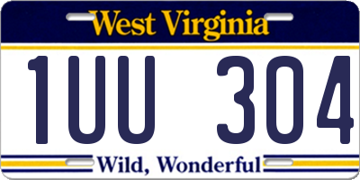 WV license plate 1UU304