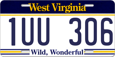 WV license plate 1UU306
