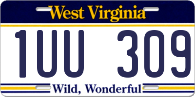WV license plate 1UU309