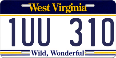 WV license plate 1UU310