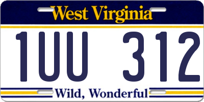 WV license plate 1UU312
