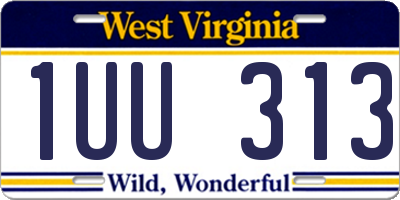 WV license plate 1UU313