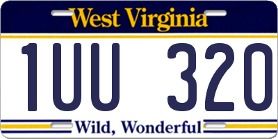WV license plate 1UU320