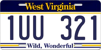 WV license plate 1UU321