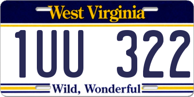 WV license plate 1UU322
