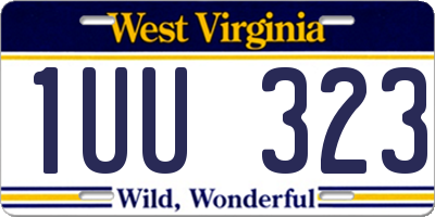 WV license plate 1UU323