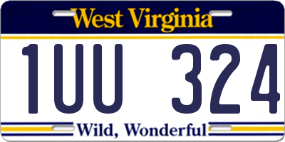 WV license plate 1UU324