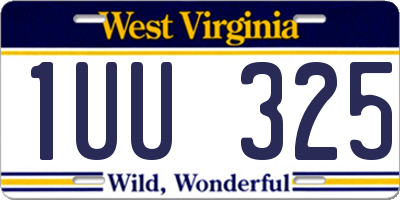 WV license plate 1UU325