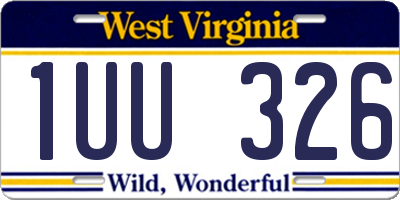 WV license plate 1UU326