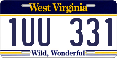WV license plate 1UU331