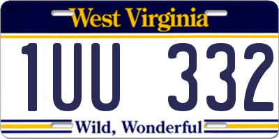 WV license plate 1UU332