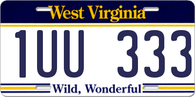 WV license plate 1UU333