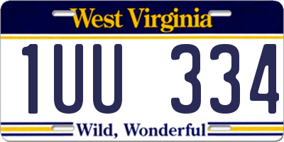 WV license plate 1UU334