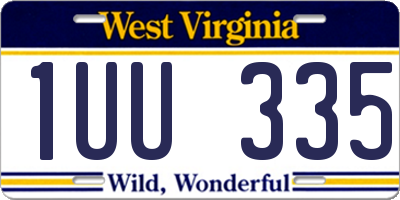 WV license plate 1UU335