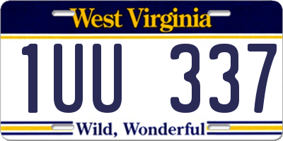 WV license plate 1UU337