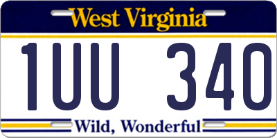 WV license plate 1UU340