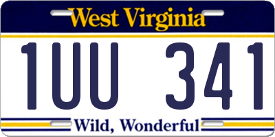 WV license plate 1UU341
