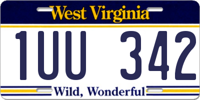 WV license plate 1UU342