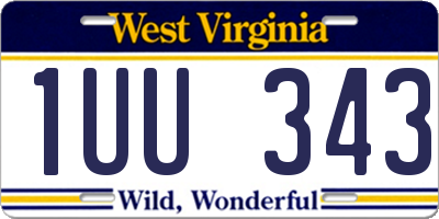 WV license plate 1UU343