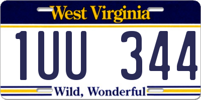 WV license plate 1UU344