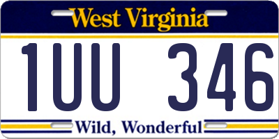 WV license plate 1UU346