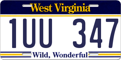 WV license plate 1UU347