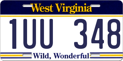 WV license plate 1UU348