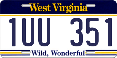 WV license plate 1UU351