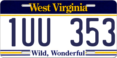 WV license plate 1UU353