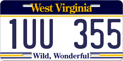 WV license plate 1UU355