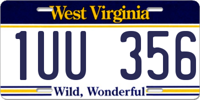 WV license plate 1UU356
