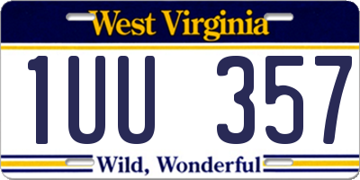WV license plate 1UU357