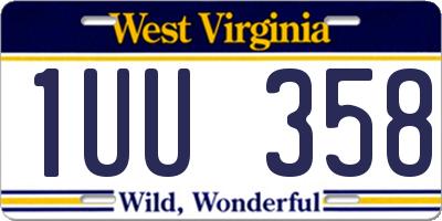 WV license plate 1UU358
