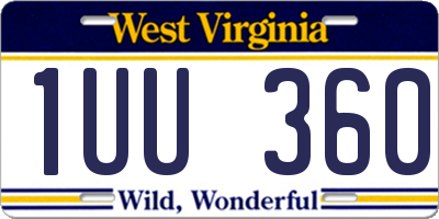 WV license plate 1UU360