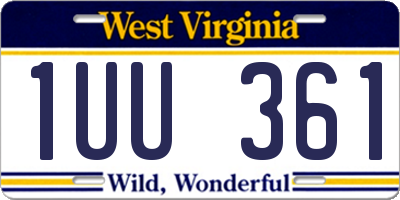 WV license plate 1UU361