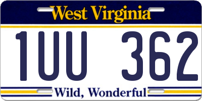 WV license plate 1UU362