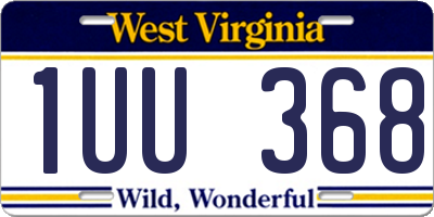 WV license plate 1UU368