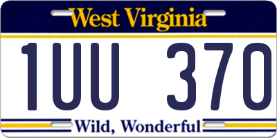 WV license plate 1UU370