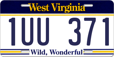 WV license plate 1UU371