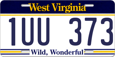 WV license plate 1UU373