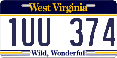 WV license plate 1UU374