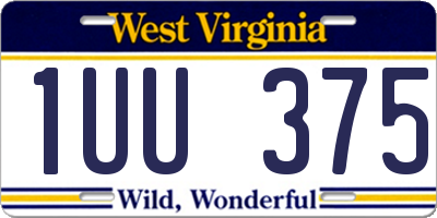 WV license plate 1UU375