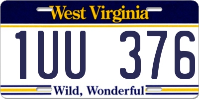 WV license plate 1UU376