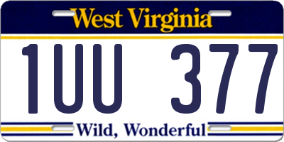 WV license plate 1UU377