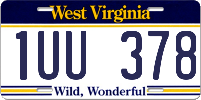 WV license plate 1UU378