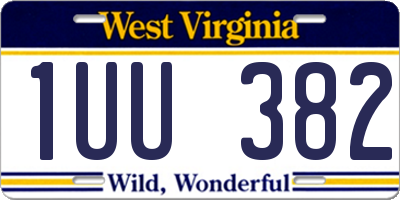WV license plate 1UU382