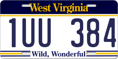 WV license plate 1UU384
