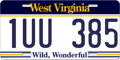 WV license plate 1UU385